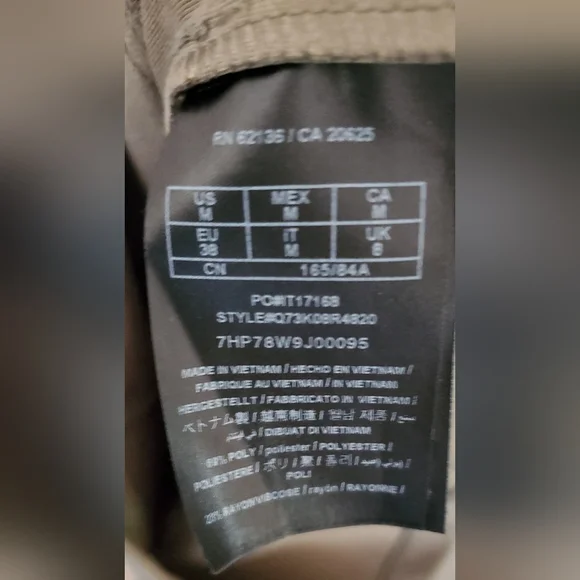 Guess Olive Green Zip-Front Short Sleeve Dress - Picture 10 of 10